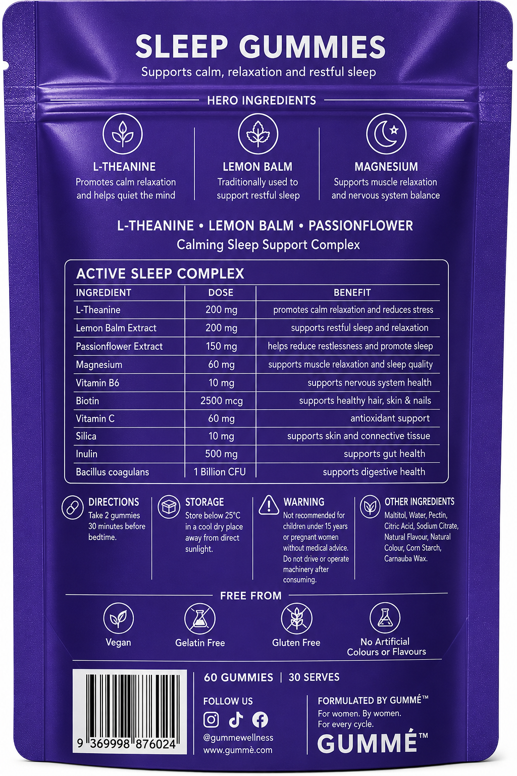 GUMMÉ Sleep Gummies – Blackberry Lavender